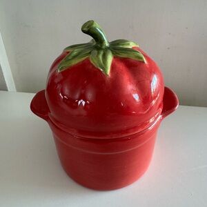 Philippe Richard hand crafted Red Tomato-Shaped Ceramic Veggie Casserole